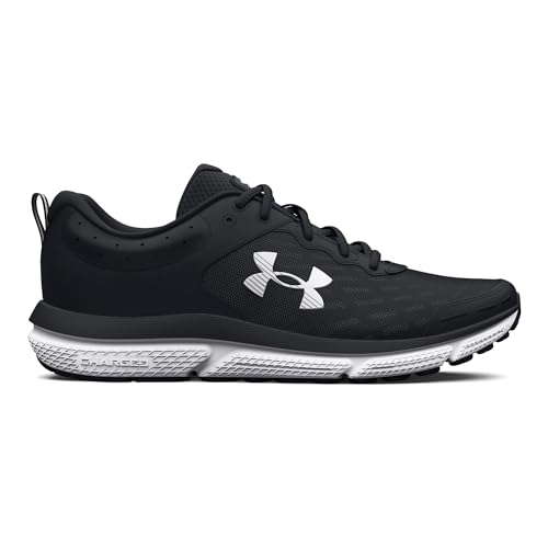 UNDER ARMOUR Women's Charged Assert 10 Running Shoe, (001) Black/Black/White, 10.5
