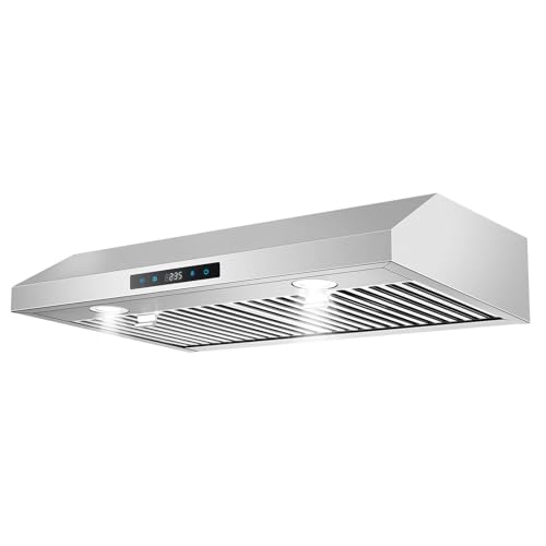 SNDOAS Range Hood 30 Inch Under Cabinet,Ductless Range Hoods with Touch Control,3-Venting Kitchen hood,Stainless Steel Vent Hood,Under Cabinet Range Hood 30 inch,Hood Vents for Kitchen 3 Speeds