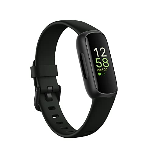 Google Fitbit Inspire 3 Health and Fitness Tracker with Stress Management, Workout Intensity, Sleep Tracking, 24/7 Heart Rate and More, Midnight Zen/black, One Size (S and L Bands Included)