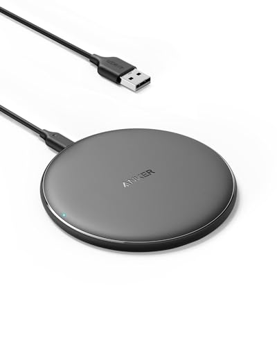 Anker 313 Wireless Charger (Pad), Qi-Certified, 10W Max Fast Charging for Samsung, Compatible with iPhone 16/16 Pro/16 Pro Max/15/14, AirPods (No AC Adapter, Not MagSafe Magnetic Charging Compatible)
