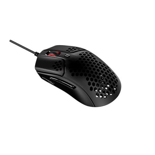 HyperX Pulsefire Haste – Gaming Mouse, Ultra-Lightweight, 59g, Honeycomb Shell, Hex Design, RGB, HyperFlex USB Cable, Up to 16000 DPI, 6 Programmable Buttons,Black