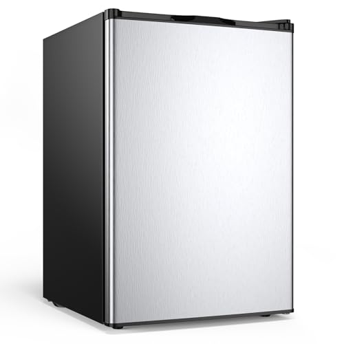NAFORT Compact Upright Freezer 3.0/1.1 Cu. Ft. with Stainless Steel Single Door, Small Freezing Machine with Reversible Door, 7 Grade Adjustable Thermostat for Home Office