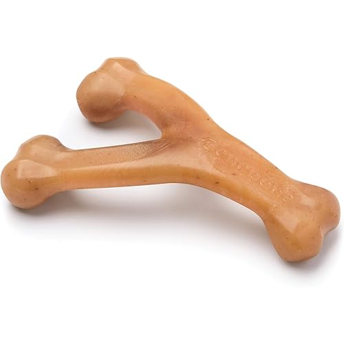 Benebone Wishbone Durable Dog Chew Toy for Aggressive Chewers, Real Chicken, Made in USA, Medium