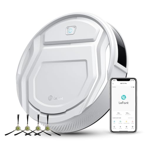 Lefant Robot Vacuum Cleaner, 6 Cleaning Modes, Wi-Fi Connected, SmartSense Technology, Multi-Surface Cleaning, Self-Charging Robotic Vacuum, Alexa, Ideal for Pet Hair and Hard Floor(M210 Pro)