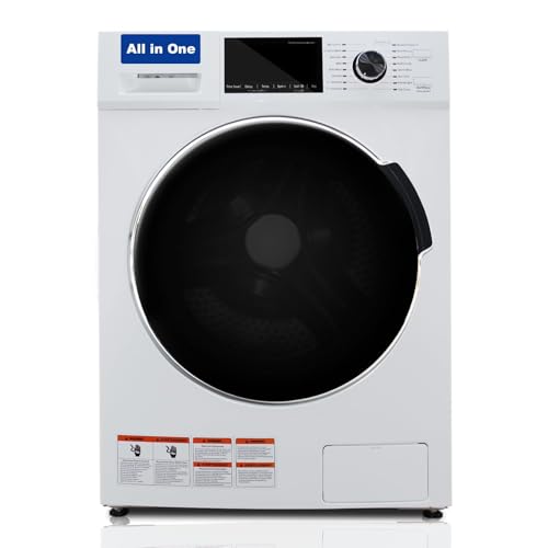 Techomey 2.7 Cu.Ft All-in-One Washer and Dryer Combo, 24" Front Load Ventless Washer Dryer with 26.5 Lbs Loading Capacity, Compact Size, LED Display, Child Lock, White