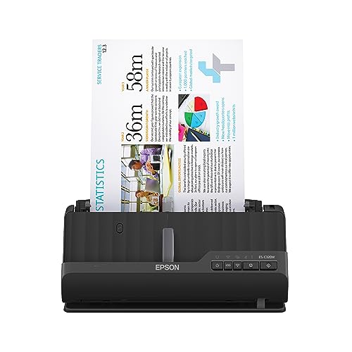 Epson Workforce ES-C320W Wireless Compact Desktop Document Scanner with 2-Sided Scanning and Auto Document Feeder (ADF) for PC and Mac