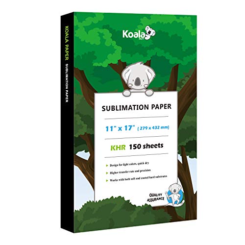 Koala Sublimation Paper 150 sheets 11x17 inches for Heat Transfer DIY Gift Compatible with Inkjet Sublimation Printer 105gsm