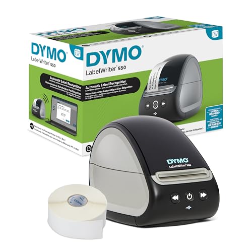 DYMO LabelWriter 550 Label Printer, Label Maker with Direct Thermal Printing, Automatic Label Recognition, Prints Address Labels, Shipping Labels, Mailing Labels, Barcode Labels, and More