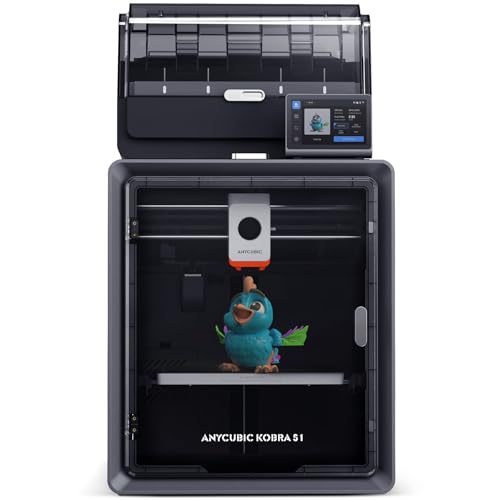 Anycubic Kobra S1 Combo 3D Printer, Multi-Color 3D Printer High Speed Max 600mm/s High Precision, Core XY Stable Structure Ultra-Quiet Printing Anycubic App One-Click Printing 250 * 250 * 250mm