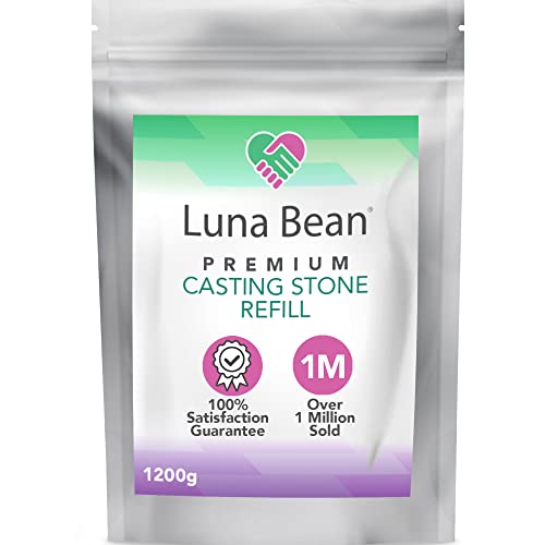 Casting Stone Molding Powder Refill for Hand Casting Kit &amp; Multi-Use Projects - 2.7 lb (1200g) Non- Toxic Casting Plaster Material by Luna Bean