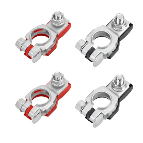 JUSTTOP 4 PCS Battery Terminals, 243407F000 243407F001 Positive &amp; Negative Battery Terminal, Top Post Batteries Connectors for Altima Maxima Rouge Sentra Murano, Car Accessories