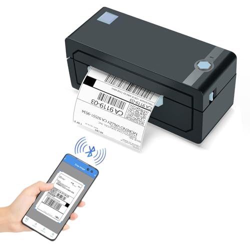 JADENS Bluetooth Thermal Shipping Label Printer – Wireless 4x6 Shipping Label Printer, Compatible with Android&amp;iPhone and Windows, Widely Used for Ebay, Amazon, Shopify, Etsy, USPS