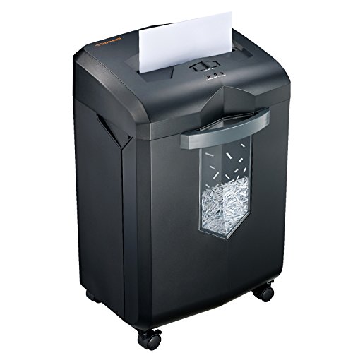 Bonsaii 18-Sheet Heavy Duty EverShred C149-C Cross-Cut Paper and Credit Card Shredder 60 Minutes Running Time, 6 Gallon Pullout Basket and 4 Casters, Black