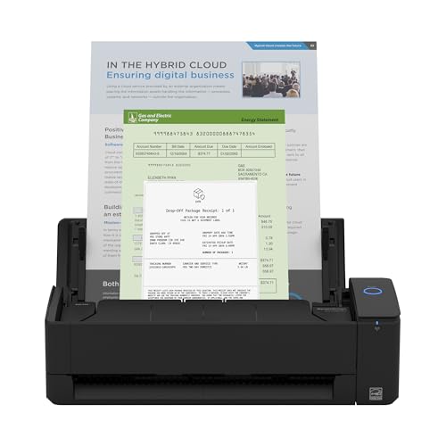 ScanSnap iX1300 Compact Wireless or USB Double-Sided Colour Document, Photo &amp; Receipt Scanner with Auto Document Feeder and Manual Feeder for Mac or PC, Black