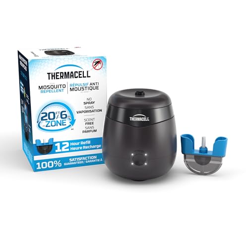 Thermacell Patio Shield Mosquito Repellent E-Series E552CHRCA Rechargeable Repeller; 20’ Mosquito Protection Zone; Includes 12-Hour Repellent Refill; No Spray, Flame or Scent; Bug Spray Alternative