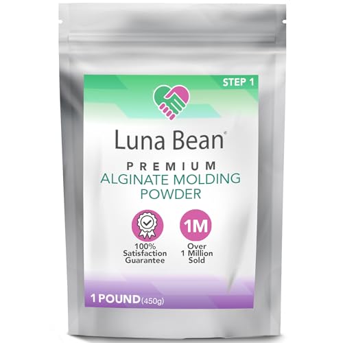 Alginate Molding Powder Refill for Hand Casting Kit - Non-Toxic Casting Plaster Material - 1lb (454g) - Perfect for Anniversaries, Birthdays, &amp; Family Activities - Create-a-Mold by Luna Bean