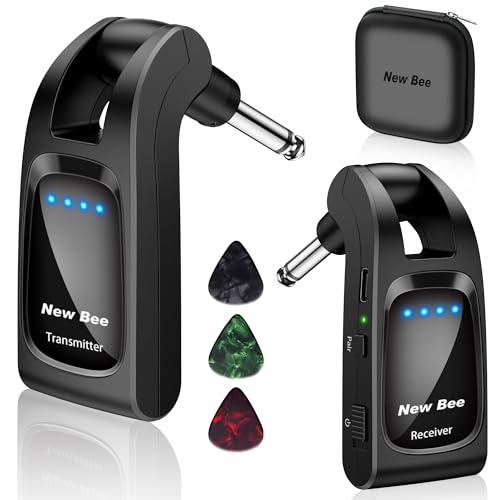 Wireless Guitar System 2.4GHz With 6 Channels Rechargeable Audio Transmitter Receiver for Bass Electric Instruments - Guitar Accessories