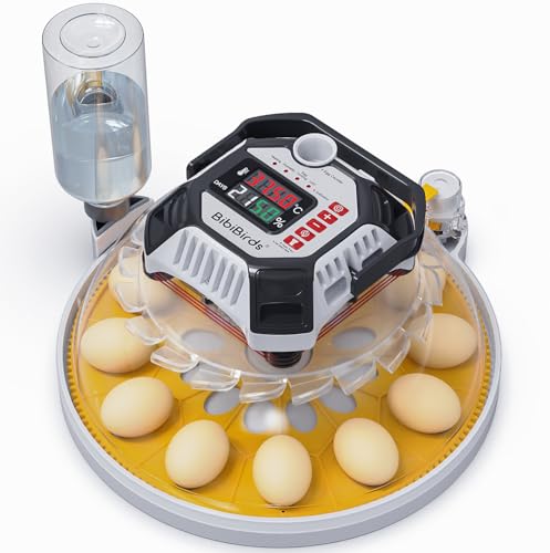 BibiBirds Egg Incubator, 12 Incubators for Hatching Eggs with Automatic Humidity, Automatic Egg Turning and Digital Humidity Control for Chicken, Quail, Duck