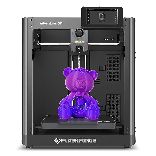 FLASHFORGE Adventurer 5M 3D Printer, 600mm/s High Speed, 1-Click Auto Leveling, 3s 280℃ Nozzle Swap, Core XY Structure, High Precision &amp; Efficiency