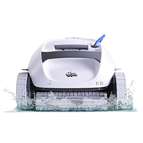 Dolphin (2025 Model) E10 Robotic Pool Vacuum Cleaner All Pools up to 30 FT - Scrubber Brush Easy Top Load Filters