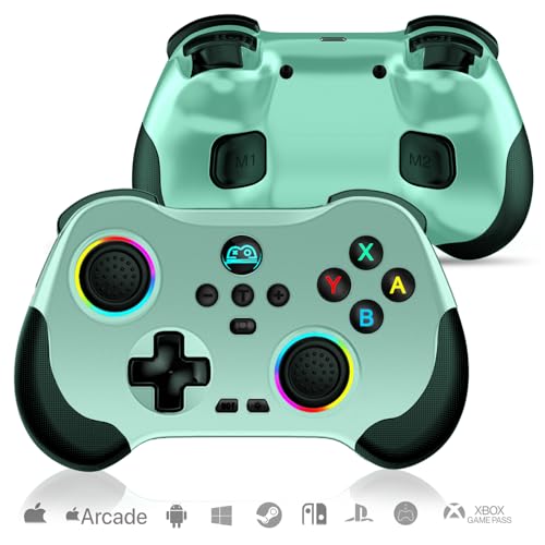 arVin Wireless Gamepad Controller for iPhone/iPad/Android/Tablet/Switch/PS4/PC, with Hall Effect Sensing Joystick/RGB Light/Turbo/Back Key/6-Axis Gyro/Vibration/Streaming/Cloud Gaming/Call of Duty