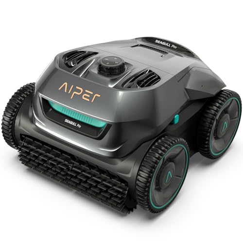 AIPER Cordless Robotic Pool Cleaner, WavePath Navigation, Wall-Climbing, Quad-Motor, 150 mins Runtime for Inground Pools up to 1,600 sq.ft, ZT6002