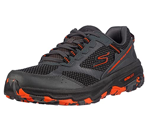 Skechers Mens GOrun Altitude - Trail Running Walking Hiking Shoe with Air Cooled Foam, Charcoal/Orange/Black, 10