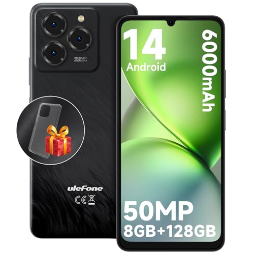 Ulefone Note 20 Pro Unlocked Cell Phones Canada, Android 14 OS, Up to 8GB RAM+128GB ROM 1TB Extension, 6.75” HD+ 90Hz Screen 6000mAh Battery Smartphone, 50MP Main Camera, 4G Dual SIM Phone Black