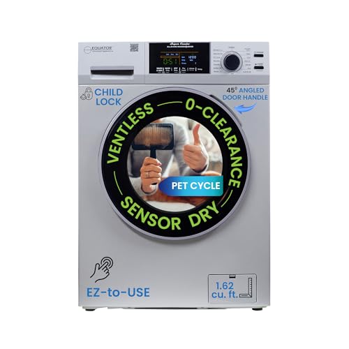 Fully Built-in All-in-One Combo Washer-Dryer Ventless 1.62 cf/15lbs 110V in Silver