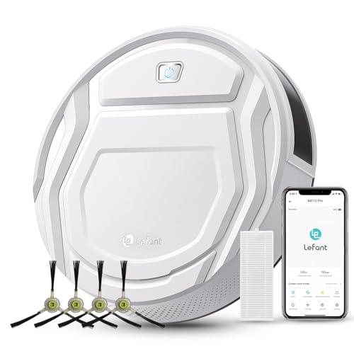 Lefant Robot Vacuums, 2200Pa Smart Vacuum Robot, 120 Min Runtime, Self-Charging, WiFi/App/Alexa Control, Anti-Collision/Drop Sensor, Thin, 6 Cleaning Modes Ideal for Pet Hair, Hard Floor (M210)
