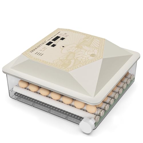 56 Egg Incubator with Automatic Rotation and Humidity Control, Adjustable Digital Thermometer