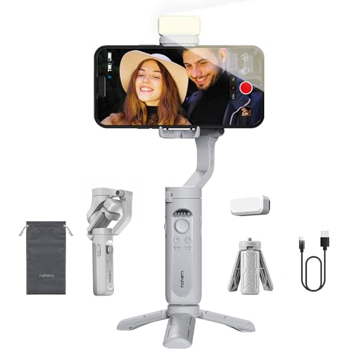 hohem iSteady XE Kit Gimbal Stabilizer for Smartphone 3-Axis Foldable Phone Gimbal with Fill Light,Portable Stabilizer for iPhone/Android, AI Face Tracking,Tiktok YouTube Vlogging