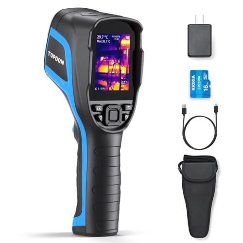 TOPDON TC004 Thermal Imaging Camera, 256 x 192 IR High Resolution 12-Hour Battery Life Thermal Camera with PC Analysis and Video Recording Supported, Handheld Infrared Camera with 16GB Micro SD Card