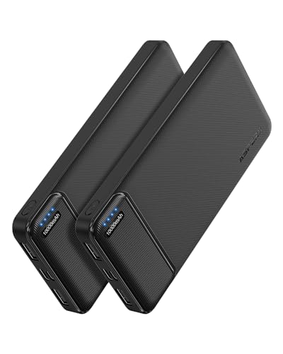 AsperX 2-Pack 10000mAh USB C Output Portable Charger Power Bank Fast Charging, Portable Battery Bank External Battery Pack Power Bank for iPhone 15/14/13/12/11, Google and Heated Vest
