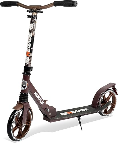 Hurtle Scooter – Scooter for Teenager – Kick Scooter – 2 Wheel Scooter with Adjustable T-Bar Handlebar – Folding Adult Kick Scooter with Alloy Anti-Slip Deck