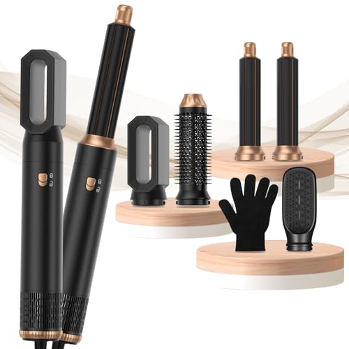 Hair Blow Dryer Brush Set 5 in 1, 1000w Negative Hot Air Styler Set, Compact Hair Dryer, Faster Drying, Shinier Hair,3 Temperature Portable, Ionic Blow Dryer