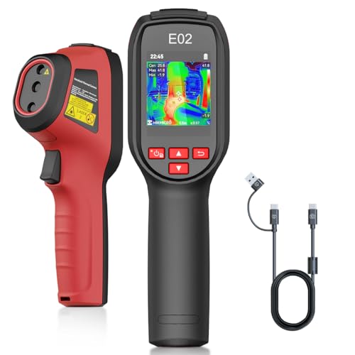 HIKMICRO E02 Thermal Camera, 96x96 Resolution with Visual Camera,Super IR Image Enhancement, Portable Handheld Thermal Imaging Camera with Laser Pointer, 20Hz Infrared Thermal Imager, -20℃ to 400℃