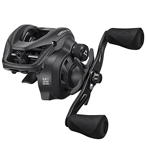 Piscifun Torrent II Baitcasting Fishing Reel, 20LB Carbon Fiber Drag Baitcasters, 6.6:1 Gear Ratio &amp; Magnet Braking System Low Profile Casting Reel, Left Handed