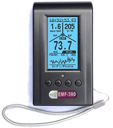 EMF Meter EMF Detector GQ EMF-390 Tri-Field Electromagnetic Radiation Detector 3-in-1 RF meter 5G Cell Tower Wifi 10G &amp; Data Log 2.5G Spectrum Analyzer Radio Frequency Detector Ghost Hunting Equipment