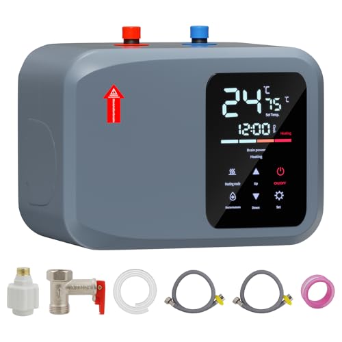 Electric Mini Tank Water Heater,2.6 Gallon Instant Hot Water Heater,1500W 110V,Small Hot Water Heater,with Digital Display for RV Kitchen Bathroom
