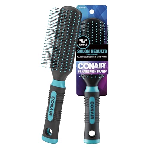 Conair Pro Hair Brush with Nylon Bristle, All Purpose, Colors May Vary