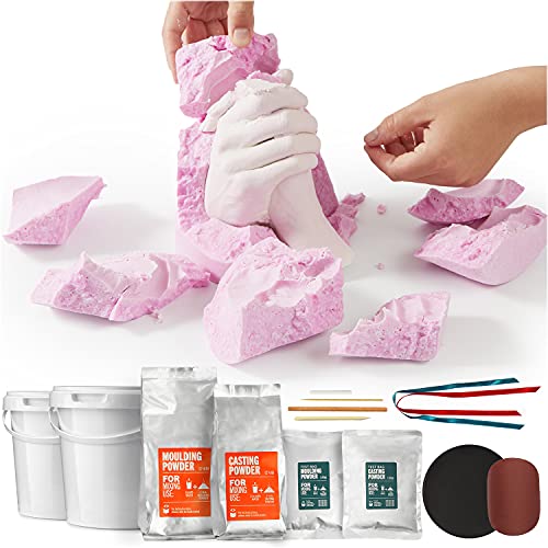 HomeBuddy Hand Casting Kit - Keepsake Hands Mold Kit with Powder Mixing Bucket, Plaster Mold, Alginate Molding Powder - hand molding kit for couples - Unique Couples, Wedding Gift - Test Kit Included