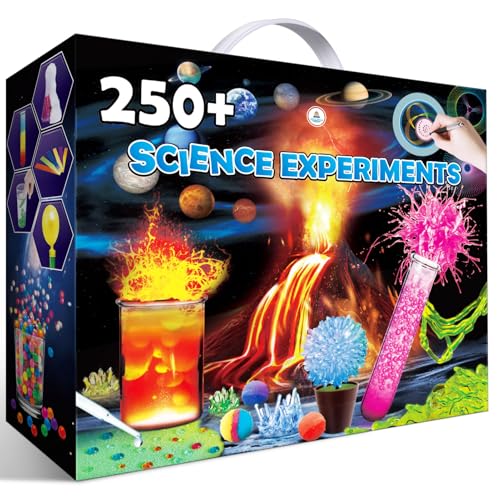 UNGLINGA 250+ Science Experiments Kits for Kids, Boys Girls Toys Birthday Gifts Ideas, Chemistry Set, STEM Activities Educational Project, Volcano,More Scientist Kit