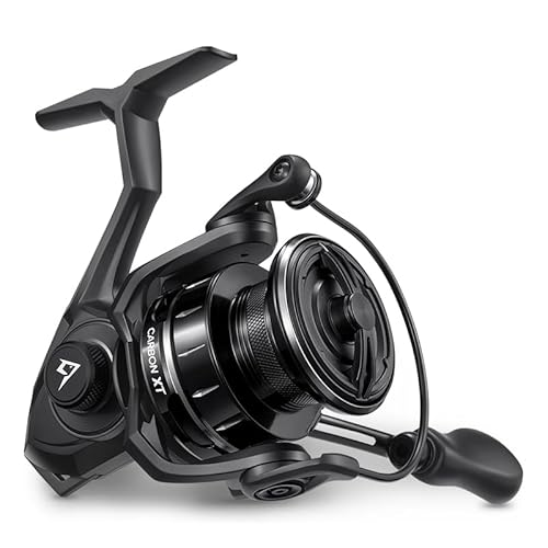 Piscifun Carbon XT Spinning Reels, Light to 6.6oz, Carbon Frame and Rotor, 22LBs Max Drag, 8+1 Shielded BB, 5.2:1 Gear Ratio, Smooth Powerful Freshwater Spinning Fishing Reel, 2000