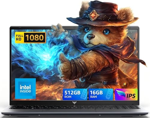 15.6" Laptop Computer with Processor(Up to 3.6GHz), 16GB RAM 512GB SSD Laptop, Windows 11 Pro Traditional Laptops with FHD Screen, Webcam, Light&amp;Thin, HDMI, Type-C, USB3.2
