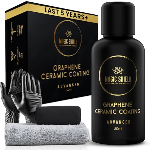 Magic Shield Graphene Coating for Cars │ Self-Healing, 5+ Years Durability │ Advanced SiO2 Ceramic Protection - High Gloss, Anti-Scratch - Hydrophobic - Perfect for Cars, Motorcycles, Marine, and RVs