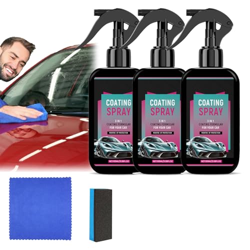 Limlex Hydroshield-X Coating Spray, 3 in 1 Multi-Functional Coatings Renewal Agent Spray, Nano Paint Coating Agent Set, No Additional Tools Required, Make Your Car Look New (3 pcs)