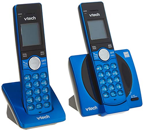 VTech CS6919-25 Dect_6.0 2 Handset Landline Telephone, Metallic Blue