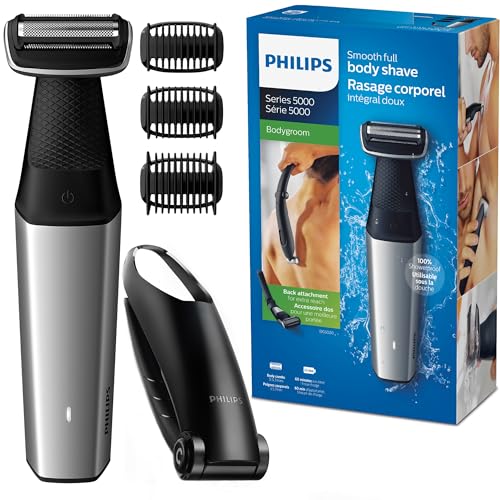 Philips Bodygroom Body &amp; Intimate area Trimmer, Superior manscaping tool, safe below the belt, patented rounded tips and hypo-allergenic foil removes hair without getting nicked or cut, BG5020/15
