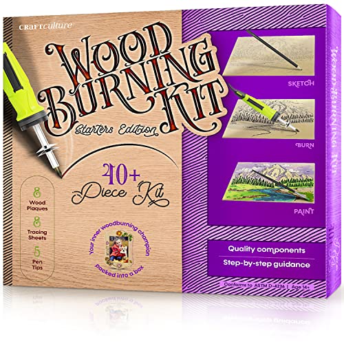 Beginners Wood Burning Kit for Kids and Teenage Boys &amp; Girls - Cool Gifts for Boy or Girl Craft Projects. Best Gift Idea for Older Children. Teen Woodburning DIY Hobby Kits. Art Crafts Activities Toys